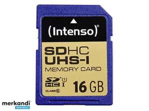 Блистерная карта памяти SDHC Intenso Premium CL10 UHS I емкостью 16 ГБ