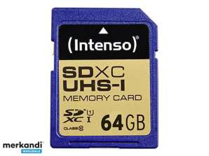SDXC 64GB Intenso Premium CL10 UHS I lizdinė plokštelė