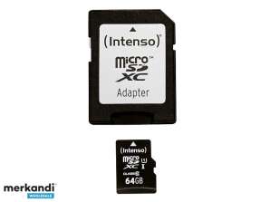 Адаптер MicroSDXC 64 ГБ Intenso Premium CL10 UHS I блистер