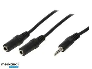Cablu audio LogiLink 0 20m 1x3 5 până la 2x3 5 mufe stereo CA1046