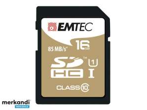 SDHC 16GB Emtec CL10 EliteGold UHS I 85MB/s läpipainopakkaus
