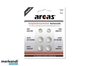 Baterie Arcas Knoflíkové články Set AG3 AG13 0 Mercury/Hg 6 ks