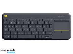 Näppäimistö Logitech Wireless Keyboard K400 Plus musta DE-asettelu 920 007127