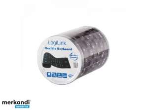 Logilink Tastatur Flexibel Wasserfest USB   PS/2 schwarz  ID0019A