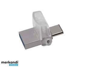 Kingston DataTraveler microDuo 3C sølv USB-flashdrev DTDUO3C/128GB