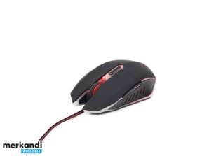 Gembird Mouse USB 2400 DPI Ambidextrous Black Red MUSG-001-R