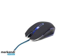Gembird Mouse USB 2400 DPI Oburęczny Czarny Niebieski MUSG-001-B