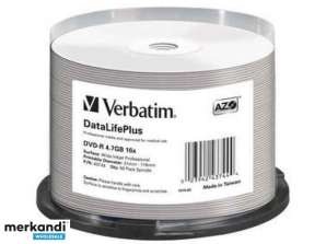 Verbatim DVD R 4.7GB/120Min/16x Cakebox  50 Disc  InkJet Printable 43744