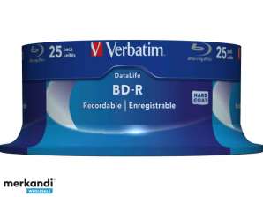 Verbatim BD-R 25GB/1-6x Cakebox (25 Disk) DataLife White Blue Surface 43837