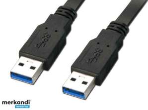 Reekin USB 3.0 Kablosu - Erkek-Erkek - 1.0 Metre (Siyah)