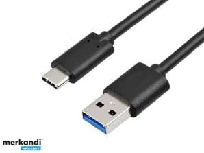 Reekin USB 3.0-kabel - han-type-C - 1,0 meter (sort)
