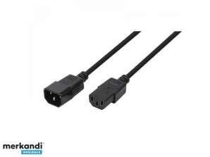 Logilink power cord extension, IEC connector 1.80m black CP091