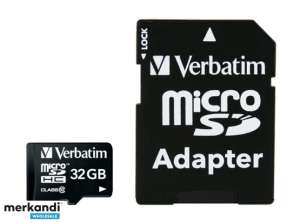 Κάρτα Verbatim MicroSD / SDHC 32 GB Premium Cl.10 + Adap. Λιανικό 44083