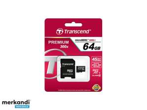 Transcend MicroSD/SDXC kortelė 64GB Class10 su adapteriu TS64GUSDXC10