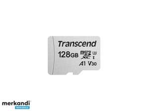 Transcend Tarjeta MicroSD / SDHC 128GB USD300S-A con Adaptador TS128GUSD300S-A