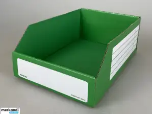 500 boîtes de présentation de stock vert 285 x 197 x 108 mm, palettes de stock restantes en gros pour les revendeurs