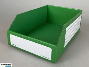 500 stk Green Stock Display Boxes 285 x 197 x 108 mm, resterende lager Paller engros for forhandlere
