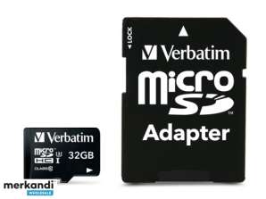 Verbatim PRO MicroSDHC 32GB Cl.10 U3 UHS-I su adapteriu 47041