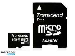 Cartão Transcend MicroSD / SDHC 8GB Cl.10 c / Adap. TS8GUSDHC10