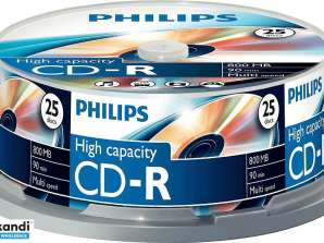 CD-R Philips 800MB 25er Velenas Kelių greičių CR8D8NB25/00