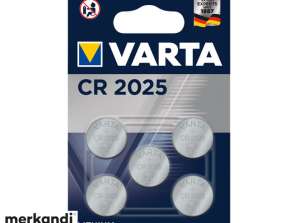 Varta Battery Lithium, Button Cell CR2025 Blister (5-Pack) 06025 101 415