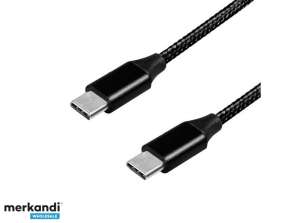 Kabel LogiLink USB 2.0 USB-C na USB-C czarny 0,3 m CU0153