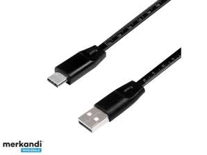 Kabel LogiLink USB 2.0 k USB-C samec černý 1,0m CU0157