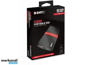 EMTEC SSD 512GB 3.1 Gen2 X200 Tragbare SSD Blister ECSSD512GX200
