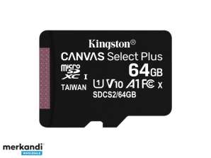 Kingston MicroSDXC 64GB + Adaptador Canvas Select Plus SDCS2 / 64GB
