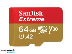 SanDisk microSDXC 64 ГБ Экстремальный V30 UHS-I U3 Cl10 SDSQXA2-064G-GN6MA