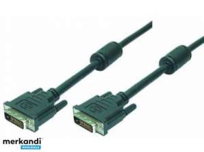 Kabel LogiLink DVI 2x zástrčka s feritovým jádrem černá 2 metry CD0001