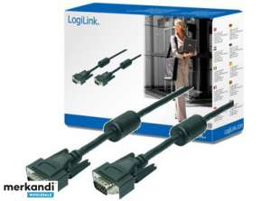 Cablu LogiLink VGA 2x mufă cu miez de ferită negru 20 de metri CV0018