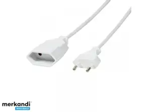 LogiLink power cable extension Euro plug to socket 3m white CP127
