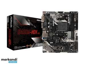 ASRock MB B450M HDV R4.0 AM4 M ATX D Sub/HDMI/DVI DDR4 retail 90 MXB9N0 A0UAYZ