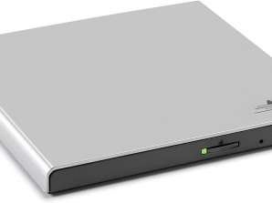 „LG HLDS“ išorinis DVD įrašymo įrenginys, plonas USB, sidabrinis GP57ES40.AHLE10B
