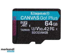Kingston Canvas Go Plus MicroSDXC 64GB viena iepakojuma SDCG3/64GBSP
