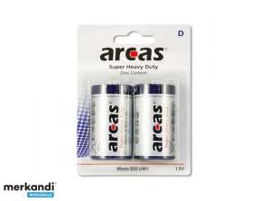 Baterija ARCAS Super Heavy Duty Mono D LR20 (2 g.)
