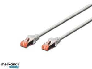 Патч-кабель CAT6 RJ45 S/FTP длина 0,25 м, цвет серый AWG 27/7, Cu, Digitus