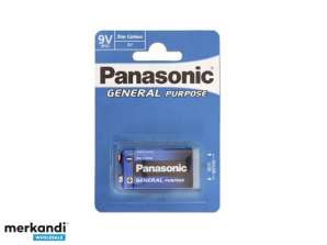 Batteri Panasonic General Purpose 9V Block 6F22 (1 stk.)