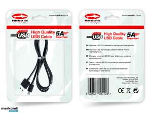 Reekin 5A hitri polnilni kabel (USB-C) 1 meter (bela)