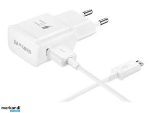 Samsungin pikalaturi + kaapeli micro USB valkoinen vähittäiskauppa EP-TA20EWEUGWW