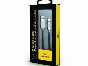 CableXpert Premium Type-C USB Charging Cable 1m Black CC-USB2R-AMCM-1M