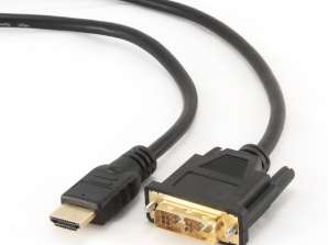 CableXpert HDMI-naar-DVI-kabel met vergulde 4,5 m CC-HDMI-DVI-15