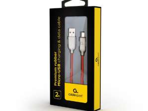 КабельXpert Micro-USB зарядний і кабель передачі даних 2 м Red CC-USB2R-AMmBM-2M-R