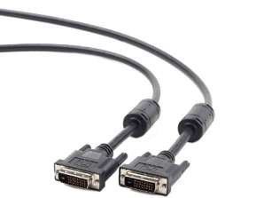 Cable de vídeo CableXpert DVI cable de doble enlace de 15 pies Negro CC-DVI2-BK-15
