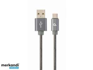 Kábel CableXpert USB Type-C, 2 m, čierny - CC-USB2S-AMCM-2M-BG
