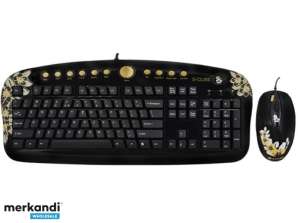 G Cube Multimedia Golden Sunset Keyboard Mouse Desktop Set A4 GKSA