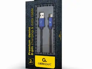 CableXpert 8 Pin Kabel mit Metallanschlüssen 2 m CC USB2J AMLM 2M BL