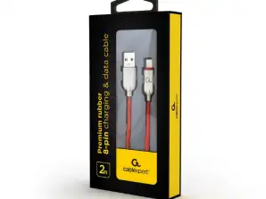 CableXpert 8-pin charging and data cable 2 m Red CC-USB2R-AMLM-2M-R
