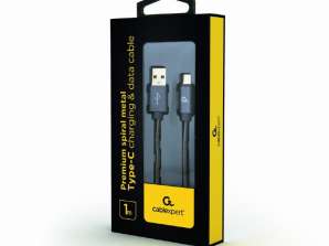 CableXpert Type-C USB кабел за зареждане 1 m метален CC-USB2S-AMCM-1M-BG